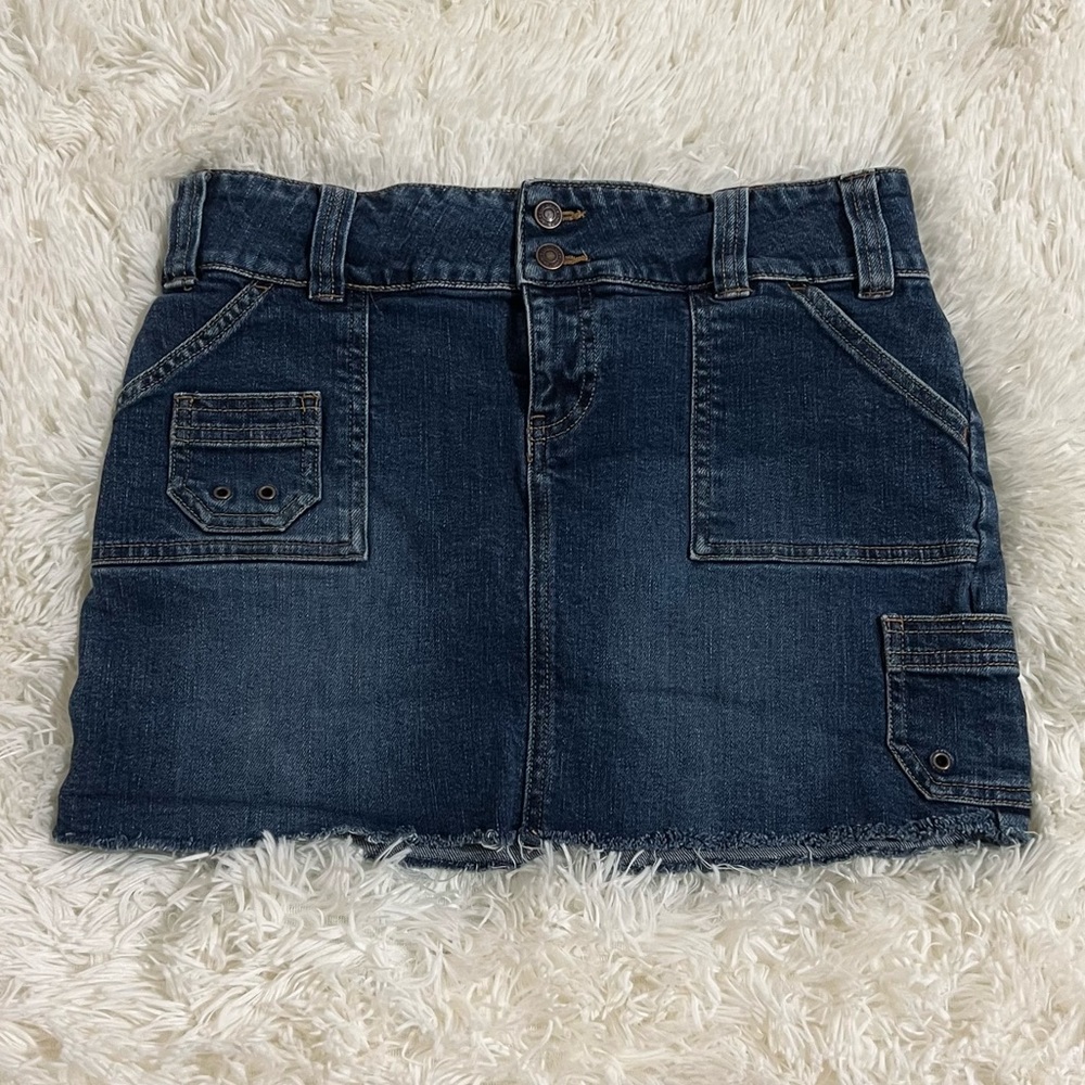 Old Navy jean mini cargo skirt